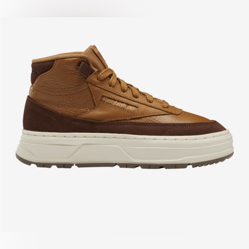 Reebok Women's Club C Geo Mid Brown & Tan Sneakers
